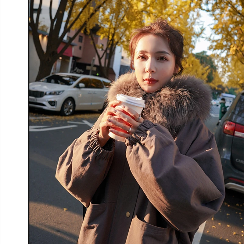 High Quality Winter Parka Women\'s Down Jacket Fashion Loose Thickening Warm Hooded Clothes Fur Collar Cotton Coat Women 2022