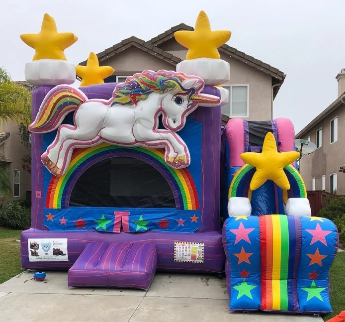 Commercial Inflatable unicorn Bounce House 5 IN1 slide combo jumping castle Inflatable Bouncer Combo  For Party Business