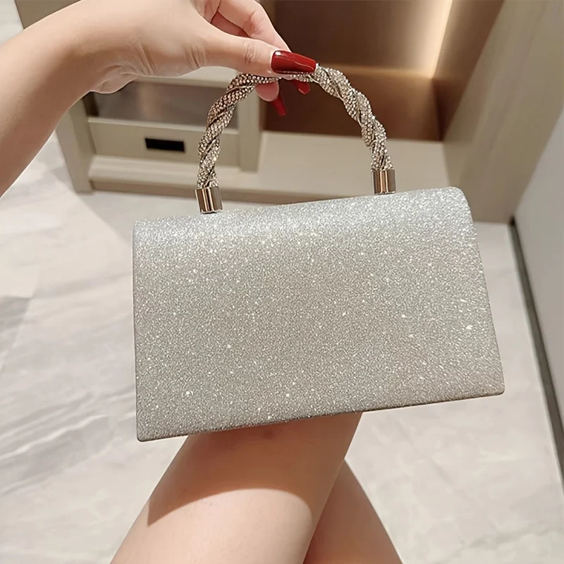 New High-End Banquet Bag Celebrity Fashion Diamond-Encrusted Butterfly Knot Bag, Suitable for Weddings, Banquets, Parties