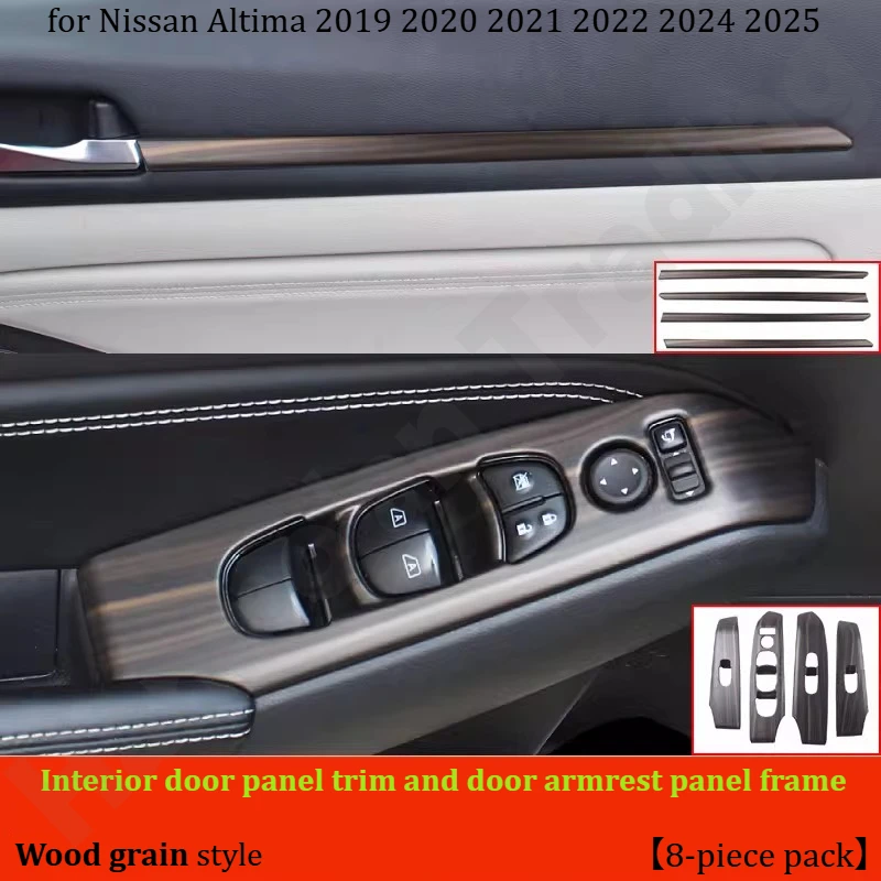 for Nissan Altima 2019 2020~2025 Door armrest panel frame/glass lift decorative sticker/interior modification view 3