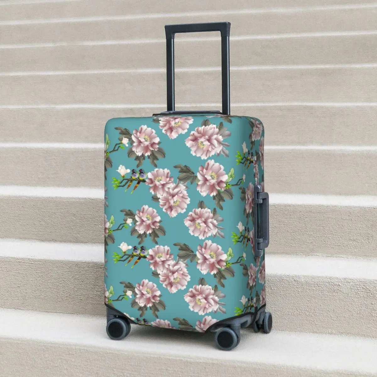 

Vintage Big Flower Suitcase Cover Luxury Cruise Trip Vacation Useful Luggage Accesories Protector