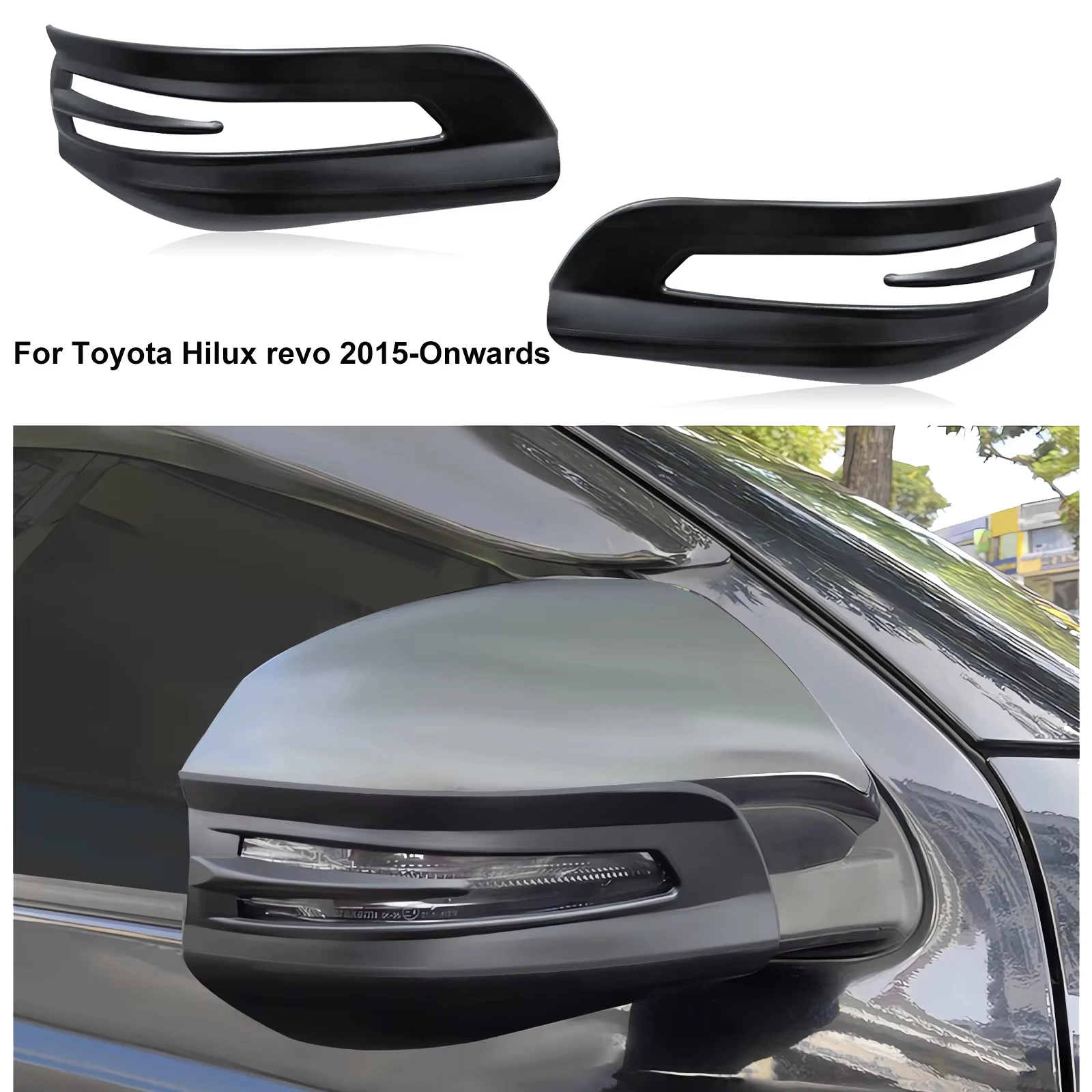 

1 pair Side Door Mirror Cover Indicator Signal Rearview Trim For Toyota Hilux Revo 2015-Onwards Exterior Car Styling Accessories