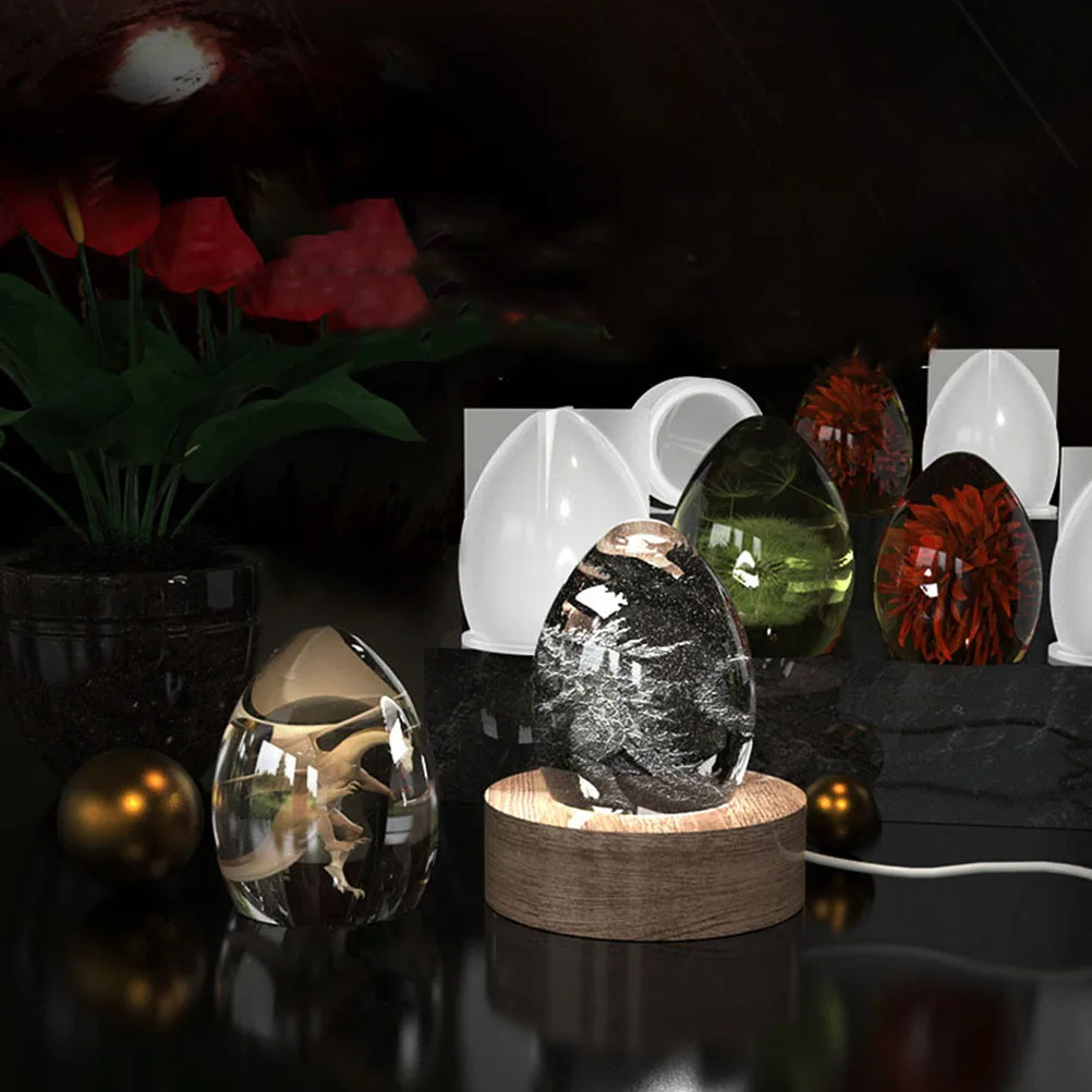 

3Pcs Egg Crystal Ball Molds DIY Tabletop Decors Flexible Safe Assured Unique Holiday Gifts Egg Shaped Epoxy Mold