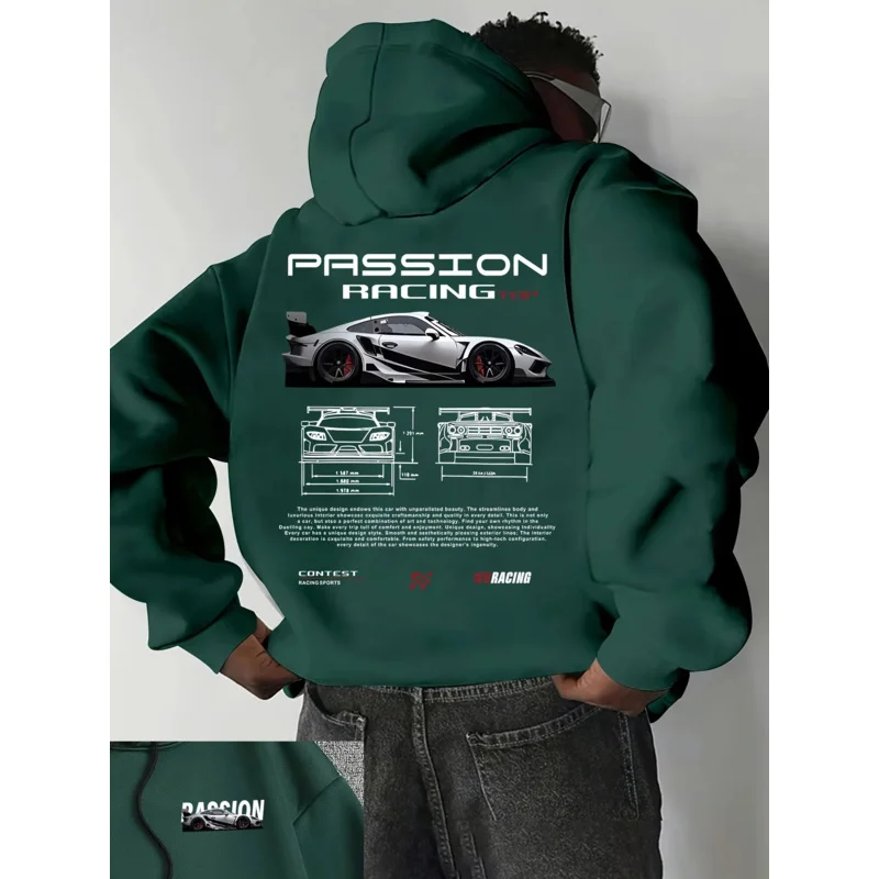 هوديي غير رسمي للرجال مطبوع عليه حروف أبجدية فضفاض مناسب-Temu Bahrain ملابس الشارع 22ss ملابس رجالية بقلنسوة للرجال قطعة واحدة haikyuu