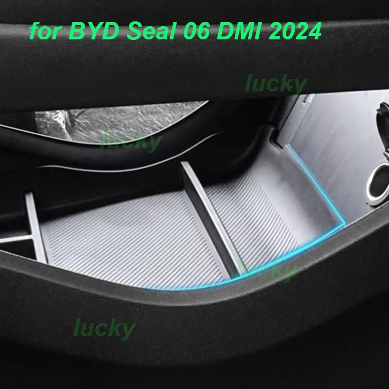 

Car Armrest Storage Box for BYD Seal 06 DMI 2024 Under Central Console TPE Storage Box Classify Stowing Interior Accessories