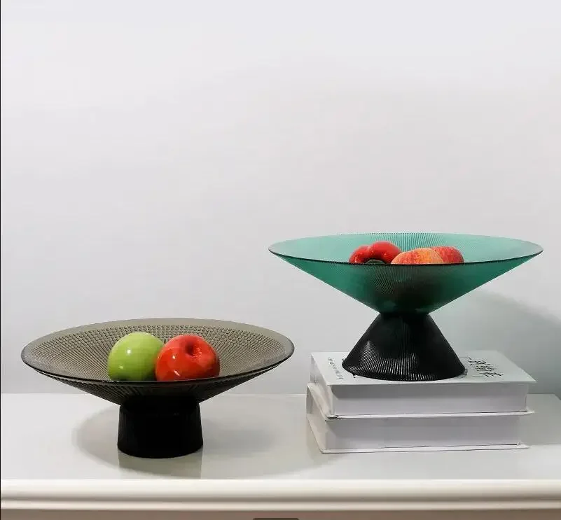 

Modern Style Household Glass Tableware Light Luxury Fruit Plate Living Room Coffee Table Snack Candy Dinner
