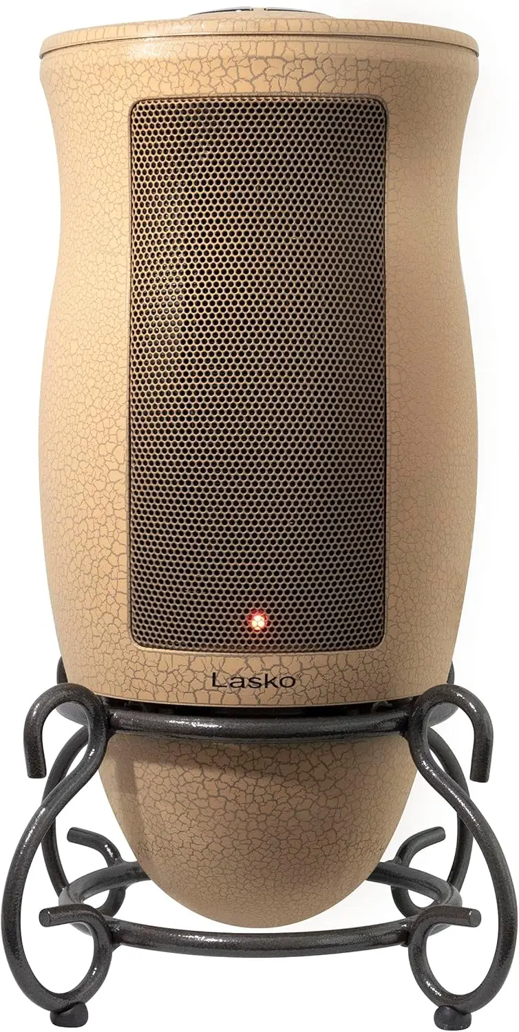 Designer Series Ceramic Space Heater-Features Oscillation, Remote, and Built-in Timer, Beige