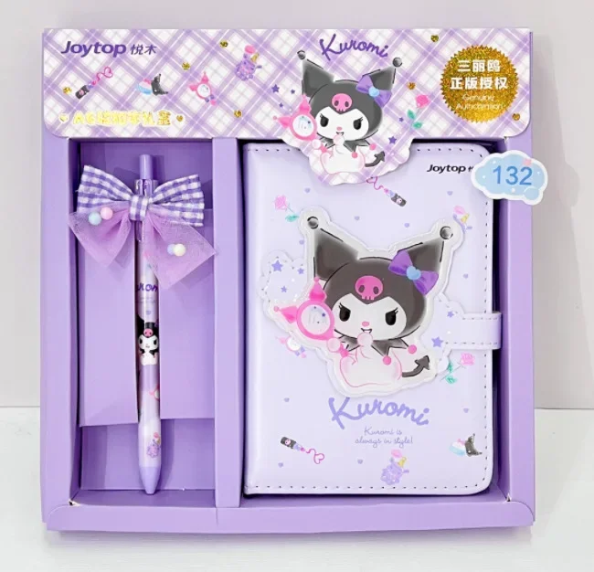 Cute Sanrio bow tie gel pen Mymelody Kuromi Cinnamoroll Stationery gift set notepad office laptop agenda planner notebook