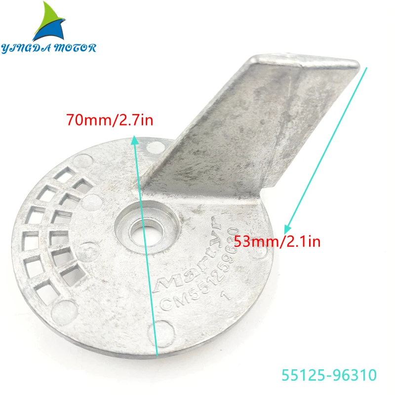 

55125-96310 Zinc Trim Tab Fin Anode for Suzuki 4 Stroke Outboard 20V 25V 25A 25 30 30A，2 stroke 20 25 30HP