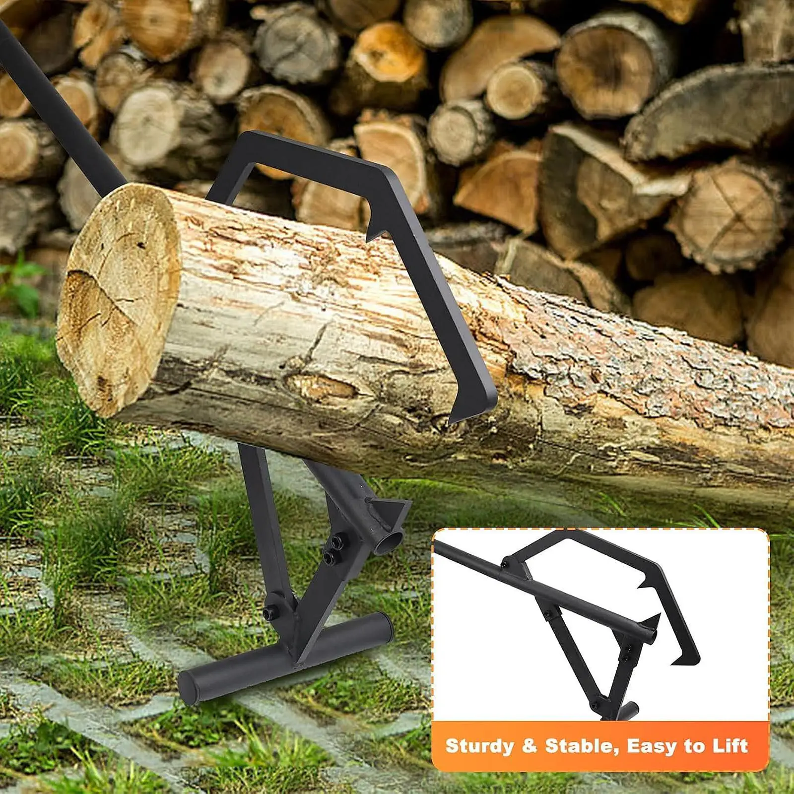 Log Lifter Heavy Duty Comfortable Carbon Steel Rolling and Raising up The Logs Log Roller Cant Hook for Forestry