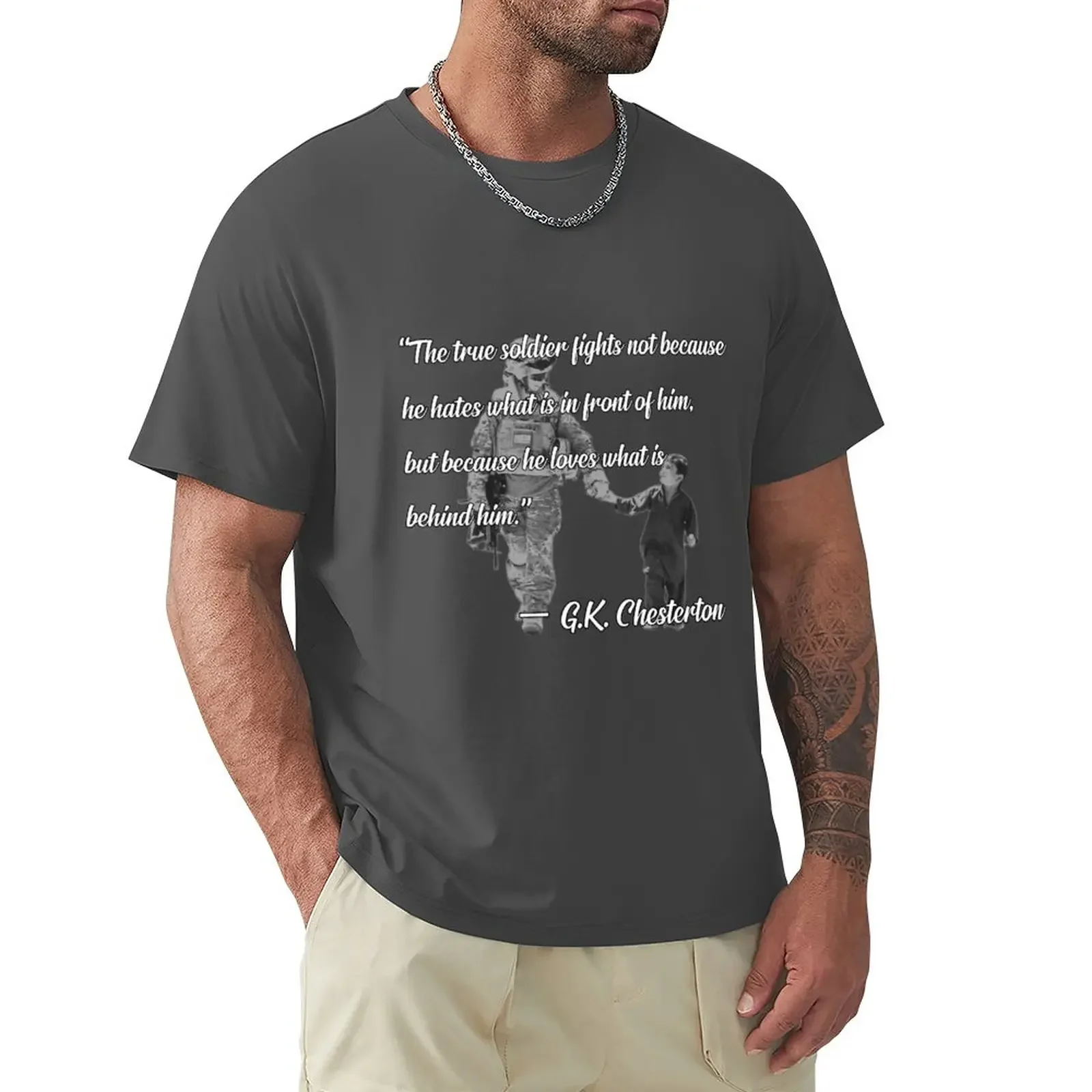 G. K. Chesterton quote about war T-Shirt hippie clothes summer clothes oversized t shirts for men