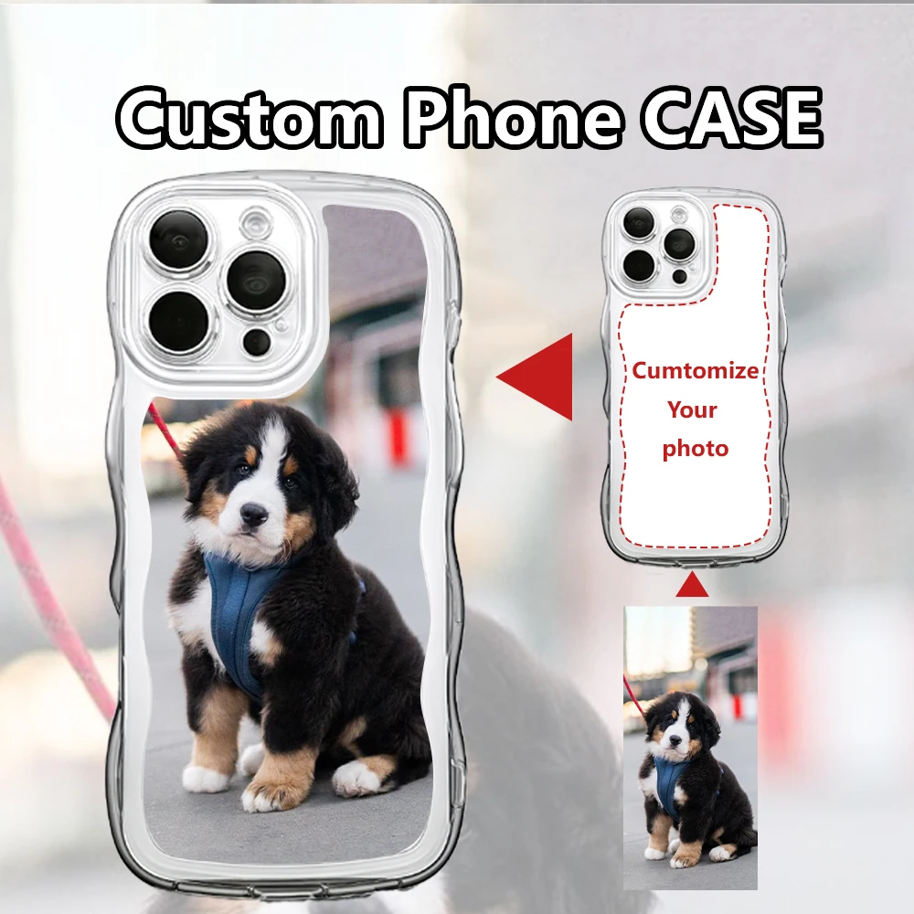 إطار مموج مخصص لصورة كلب جبل بيرنيز يمكنك صنعه بنفسك من مادة البولي يوريثان الناعمة لهاتف iPhone 16 15 14 13 12 11 Pro Xs Max X XR 16e 7 8 Plus #4
