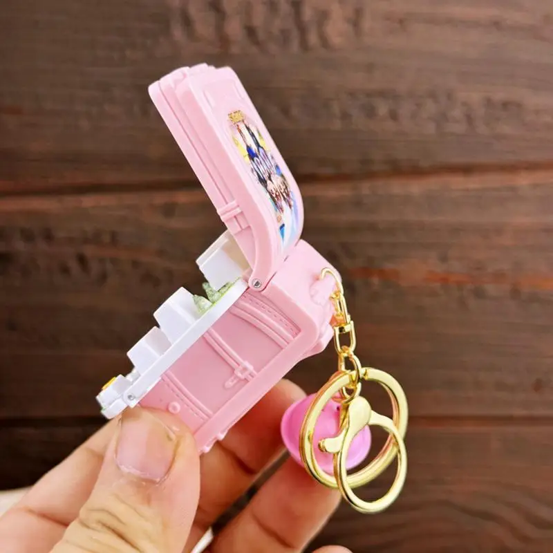 Popup Book Keychain School-Theme Miniature Keyring Folding Popup Book Small School Toys Key Chain For All Ages Friends Family