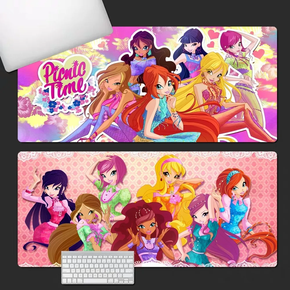 

Girl W-Winx Clubs Mousepad INS Tide Large Office Computer Desk Mat Table Keyboard Big Mouse Pad Laptop Cushion Non-slip Bedroom