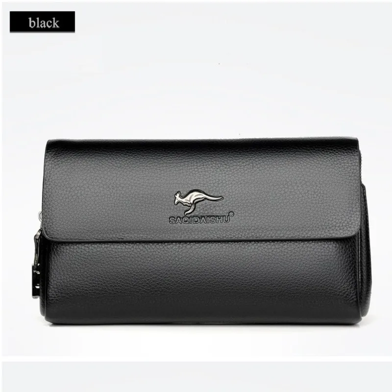 Men's Long Business Wallet PU Leather Buckle Zipper Handbag Mobile Bag Money Organizer Fashionable Casual Clutch for Men