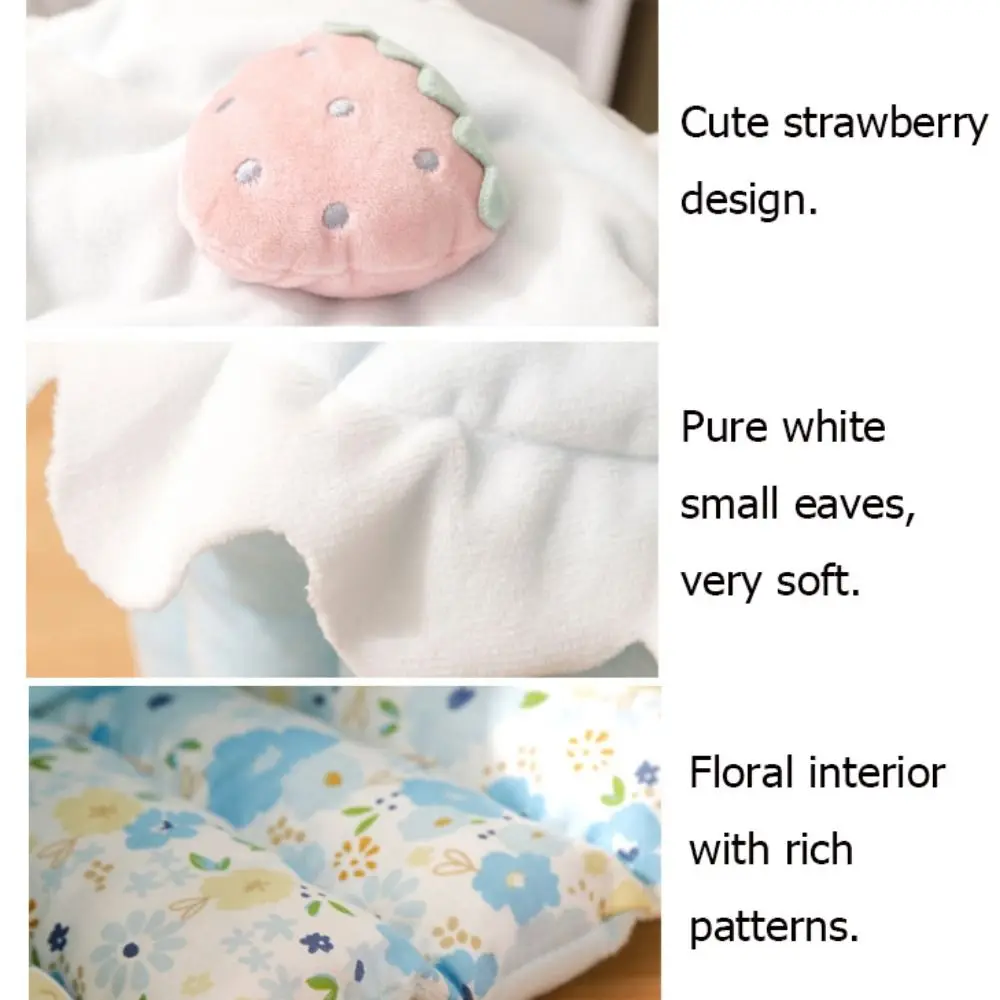 Cake Shape Pet Hideout House Strawberry Design Soft Hamster Warm Nest Comfortable Hamster Shelter House view 4