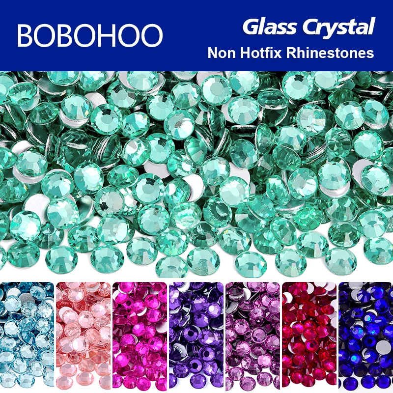 Bobohoo SS3-SS30 Cobalt-Violett Flachrückige Kristalle, Nicht-Heißfixierbare Strasssteine, Kristallglitzersteine für Nagelkunst, DIY-Bastelarbeiten und Dekorationen – Detail 1