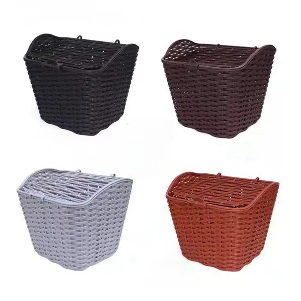 New Plastic Electric Bike Basket 3 Colors Waterproof Bicycle Wicker Rainproof 2 Styles D-shaped Baskets Cycling Accessories