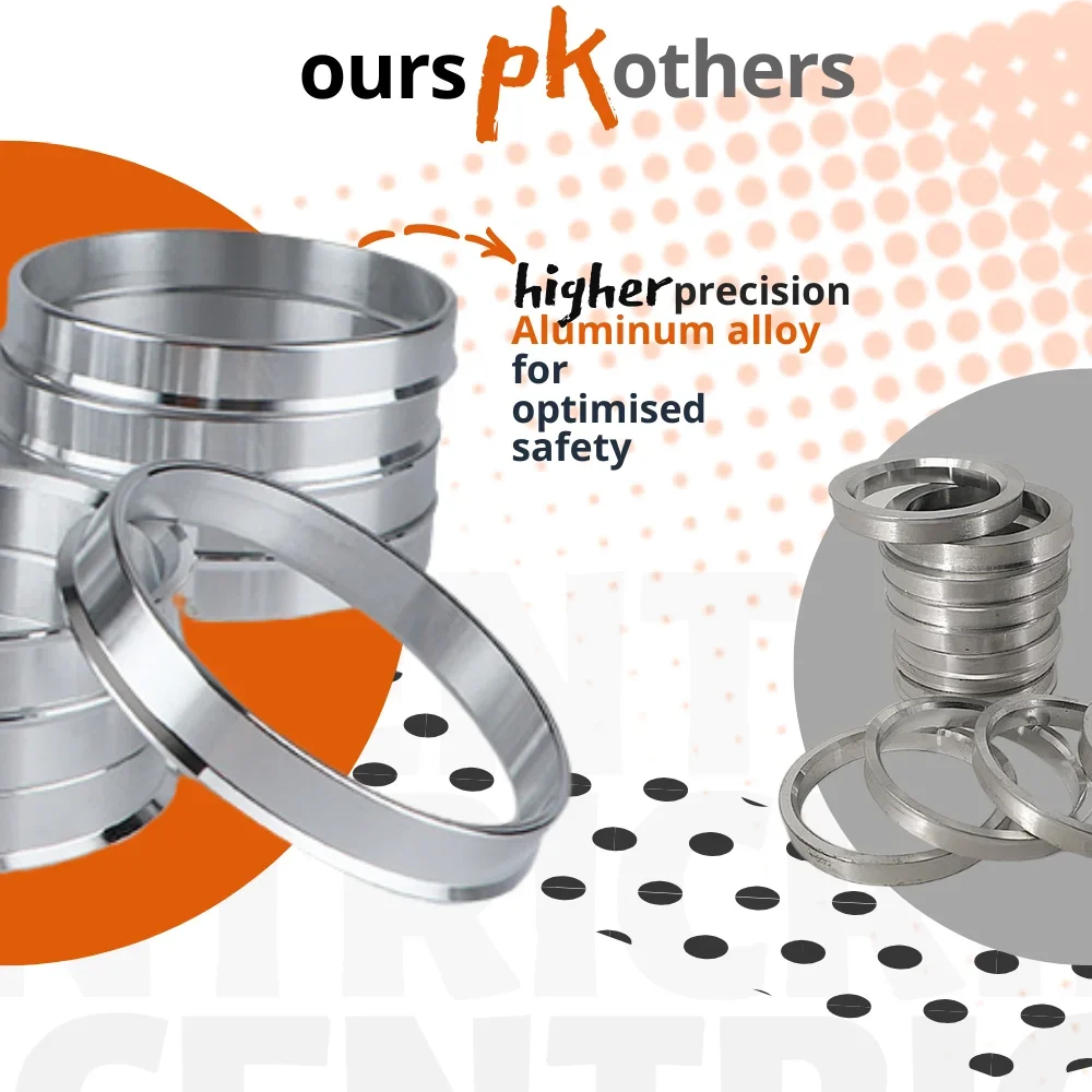 Hub Centric Rings 67.1-64.1 65.1 66.1 66.45 66.6 Wheel Center Hub Ring Bore Spacer Aluminum Alloy Qty(4)