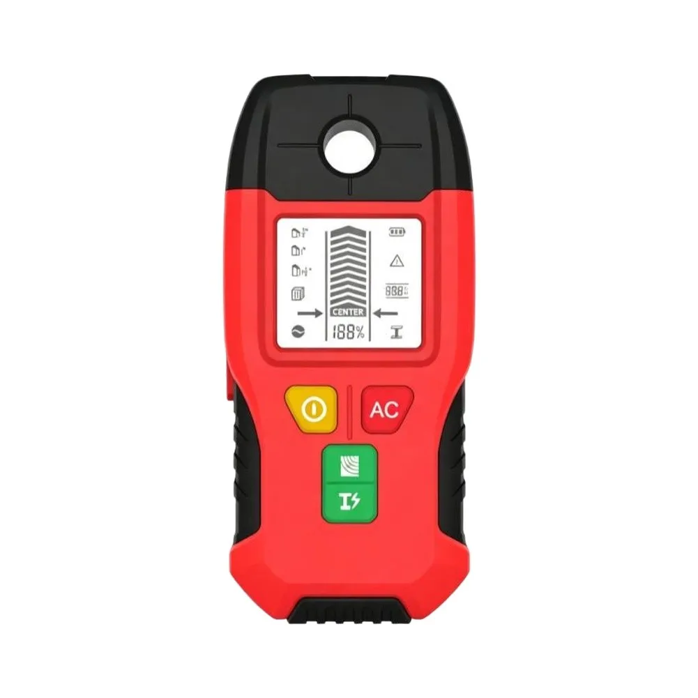 Handheld Multi-Function Wall Detector for Locating Wood Metal Fasteners and Energized Cables During Home Renovation Work