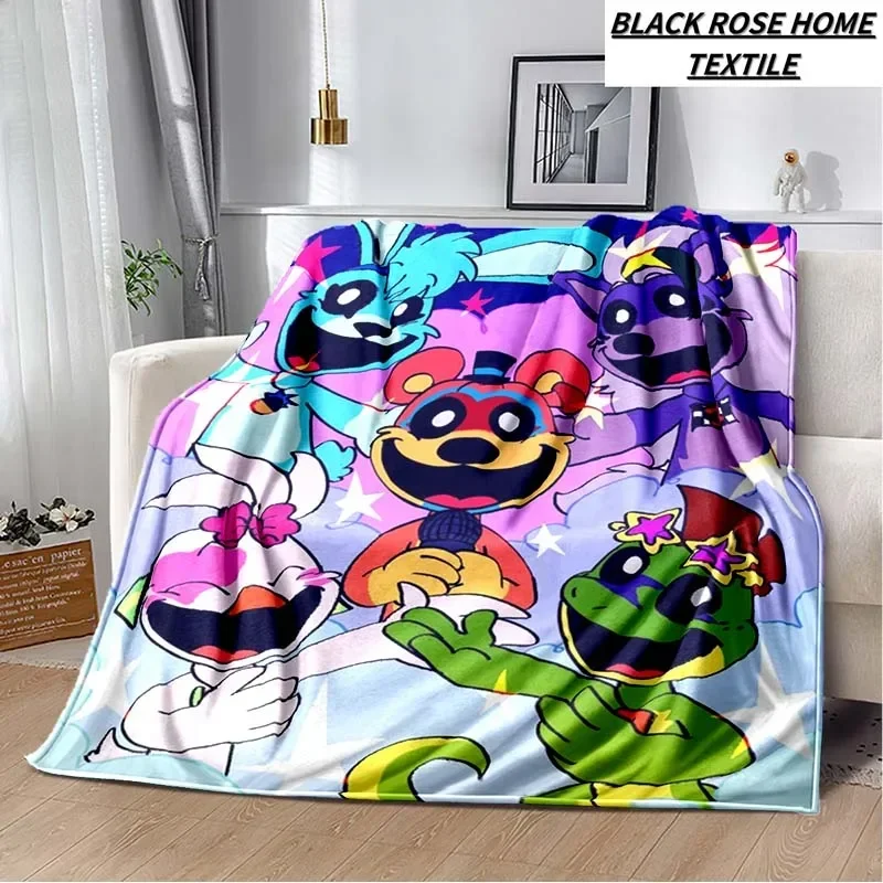 Fashion Art Print Cartoon Anime S-smiling critters Blanket Outdoor Car Travel Portable Camping Warm Cover Blanket Birthday Gift