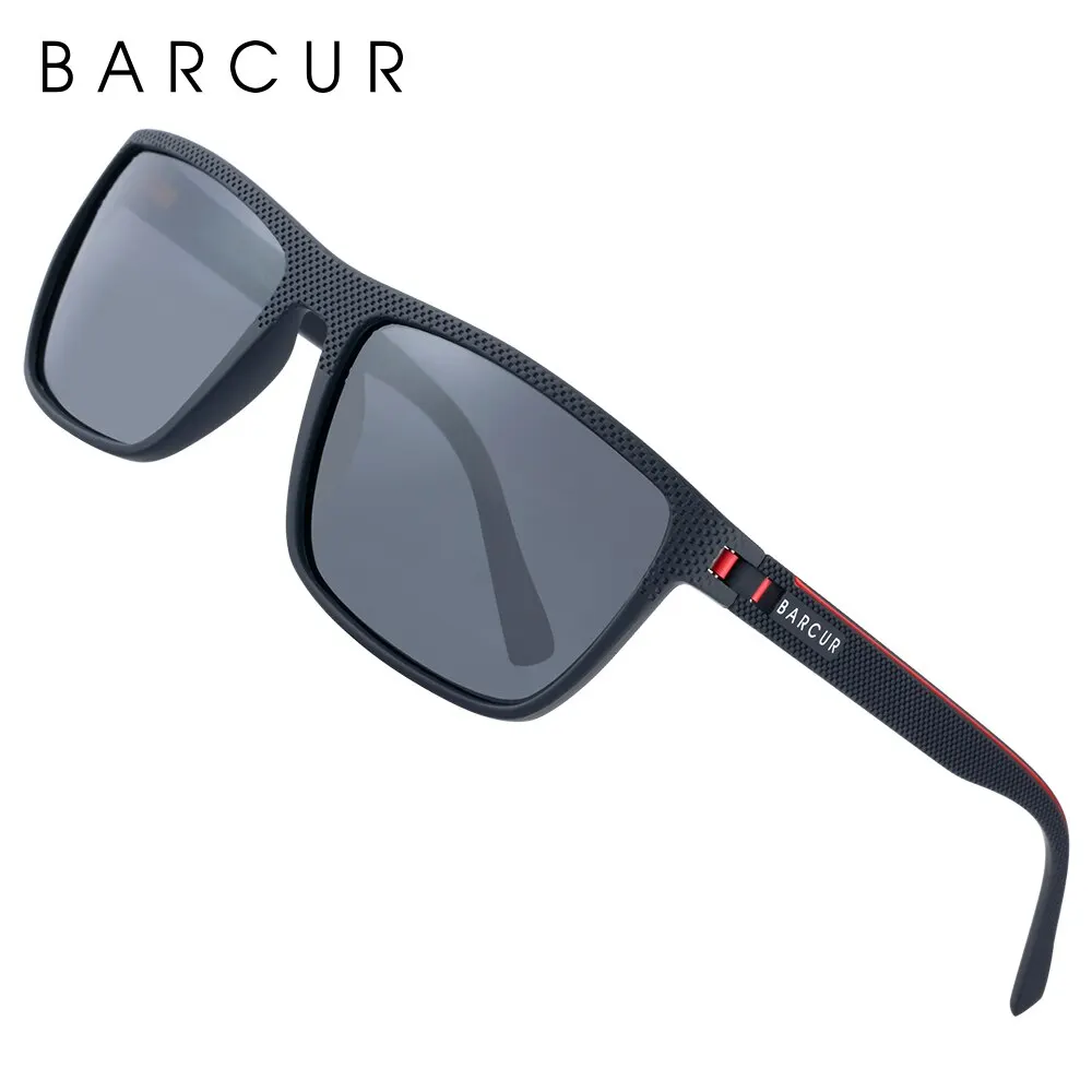 BARCUR Ontwerp TR90 Zonnebril Heren Gepolariseerde Lichtgewicht Sportzonnebril Dames Brillen Accessoire Oculos UVAB Bescherming