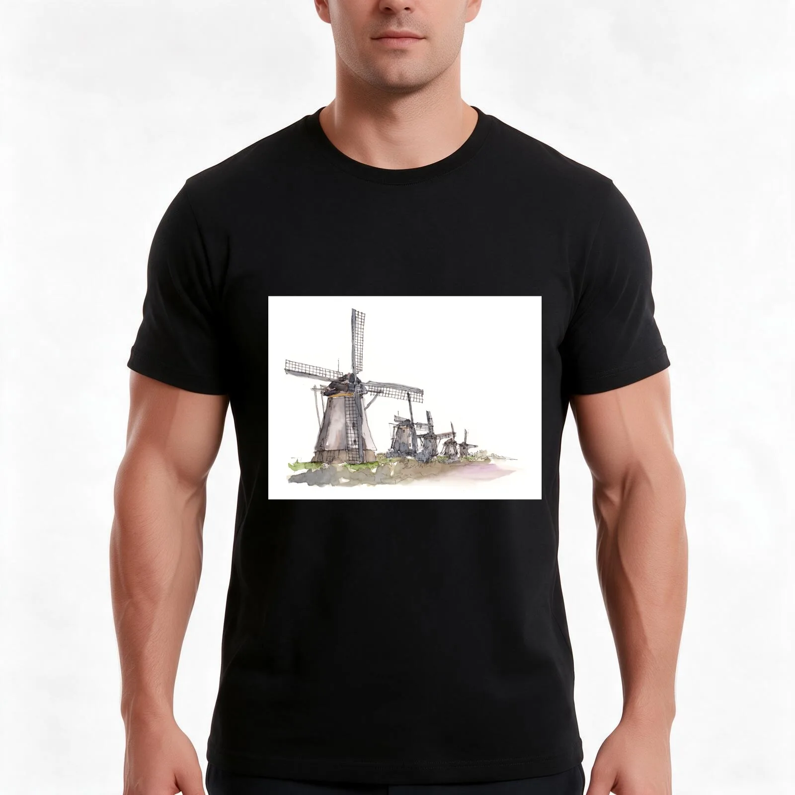 Windmills Of My Mind T-Shirt Summer Casual Cotton Tee Oversized Streetwear Tops Vintage Graphic Print Loose Fit Short Sleeve