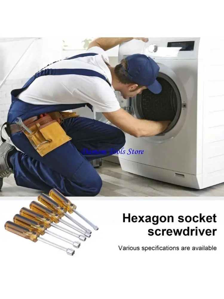 57BE 5/5.5/6/7/8/9/10 مللي متر مفك معدني عرافة مفتاح المقبس مفك البراغي المقبس مفك الجوز