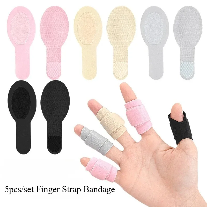 5/10pcs Set Causal Solid Color Finger Guard Strap with Hook Loop Student Women Men Finger Protable Protector Bandage Bandaid