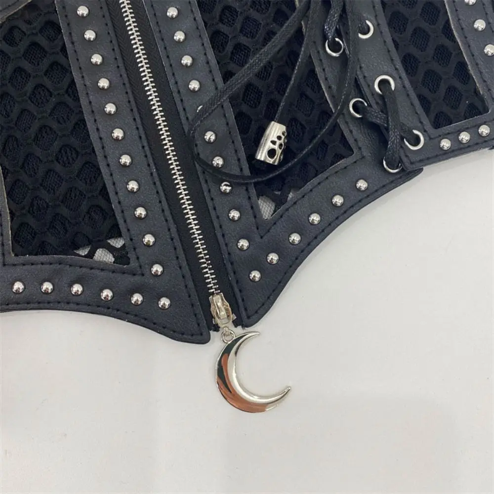 PU Leather Women Waist Belt Black Wide Waistband Accessories Waist Decorations Mesh Cut-out Waist Decorations Casual Wear
