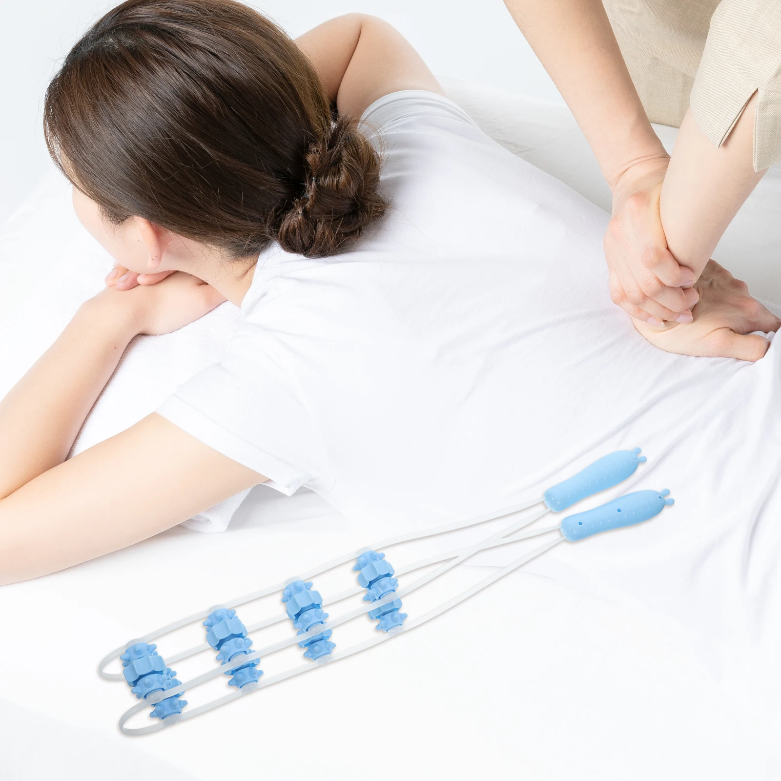 

Foot Calf Massager Handheld Roller Rope Leg Neck Shoulder Back Muscle Tool For Pain Relief Home Gym Travel Body Roller