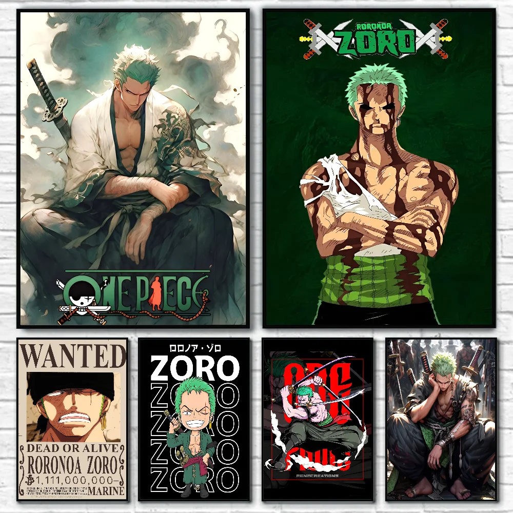 R-Roronoa Z-Zoro Poster Stickers Art Wall Murals Decor Game Room Decor Gifts HD Painting