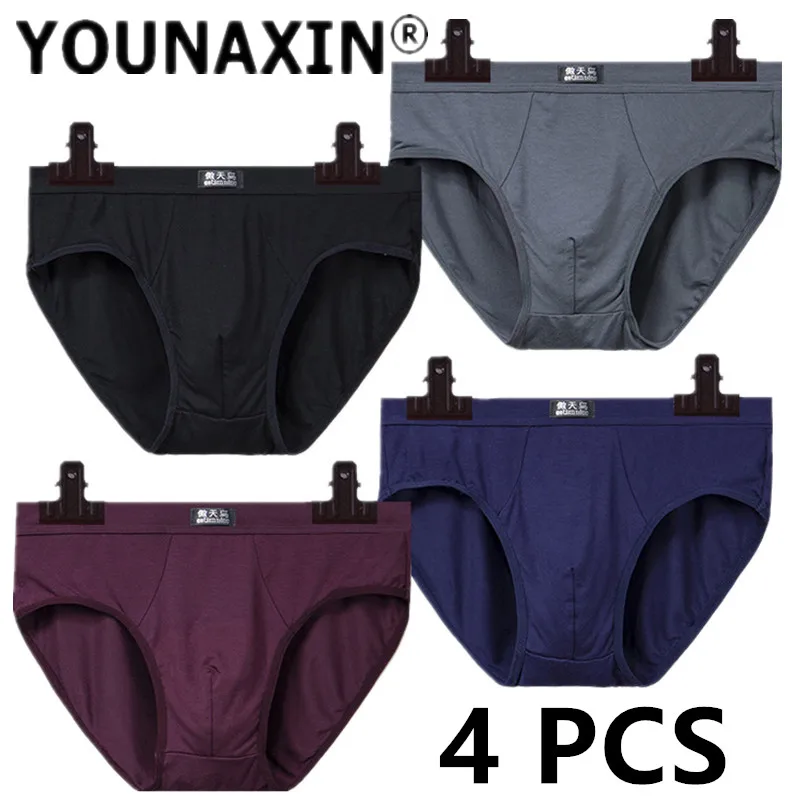 4 Pcs Men Briefs Big Size Undershorts Underwear Panties Homme Underpants Undies Knickers Modal Soild Shorts L XL 2XL 3XL 4XL 5XL