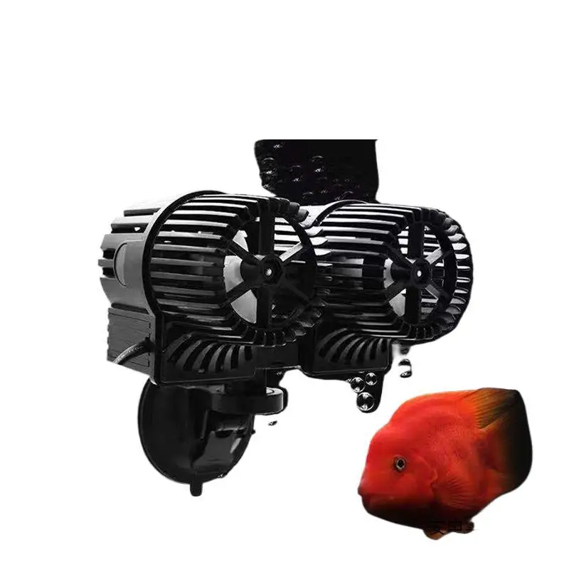 Fish tank double head wave pump ultra-quiet surf pump frequency conversion three-in-one high-power current blowing