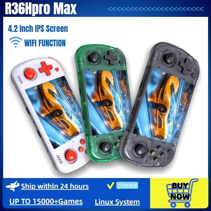 

Новая портативная игровая консоль R36H PRO MAX 2026 года, ретро-дизайн, система Linux, 4,2-дюймовый IPS-экран, портативный карманный видеоплеер