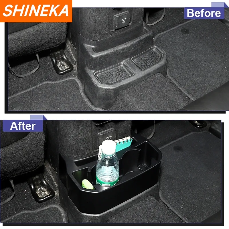 ABS Car Rear Seat Water Cup Holder Mount Storage Box Organizer for Jeep Wrangler JL Gladiator JT 2018-2023 Interior Accessories