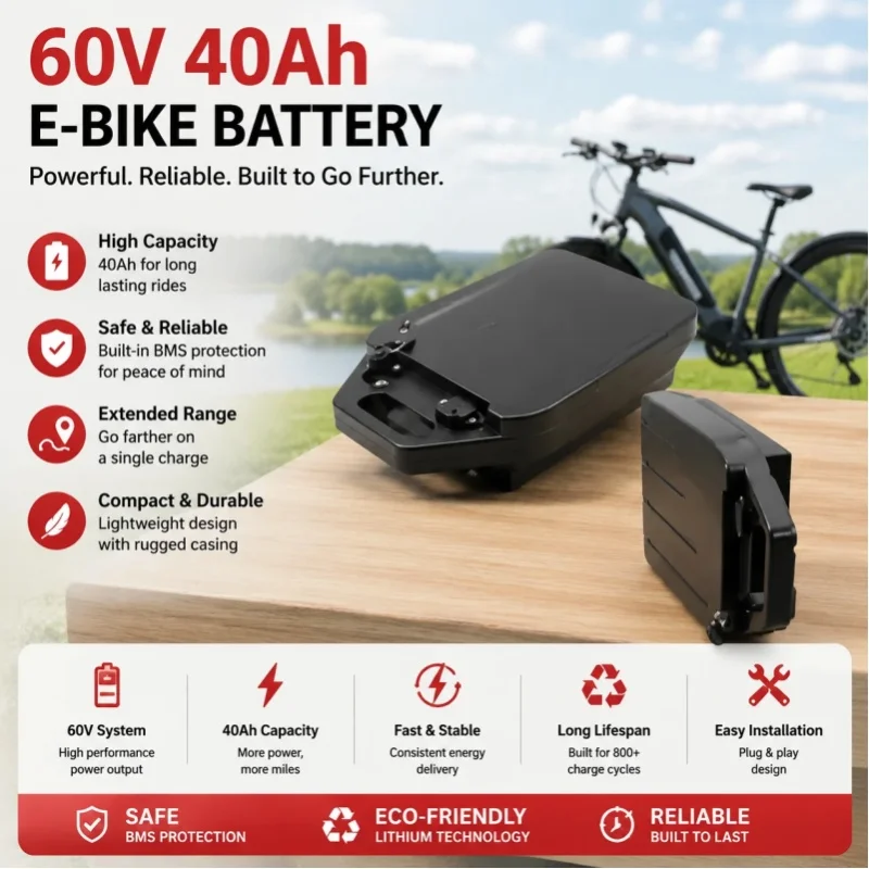 60V 40Ah Lithium-Akku für Elektromotorräder, 2000W Hochleistungsmotor geeignet für Harley Davidson Folding Citycoco Elektroroller, inklusive kostenlosem Ladegerät