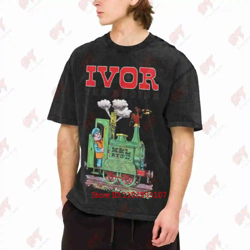 Ivor The Engine Iconic Character British TV Show Vintage Washed Tee Pure Cotton T-Shirt