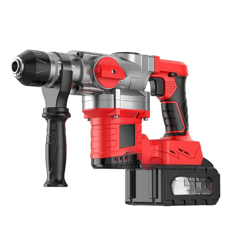 Brushless lithium battery electric hammer charging heavy duty square pickaxe electric drill concrete wireless dual impact drill