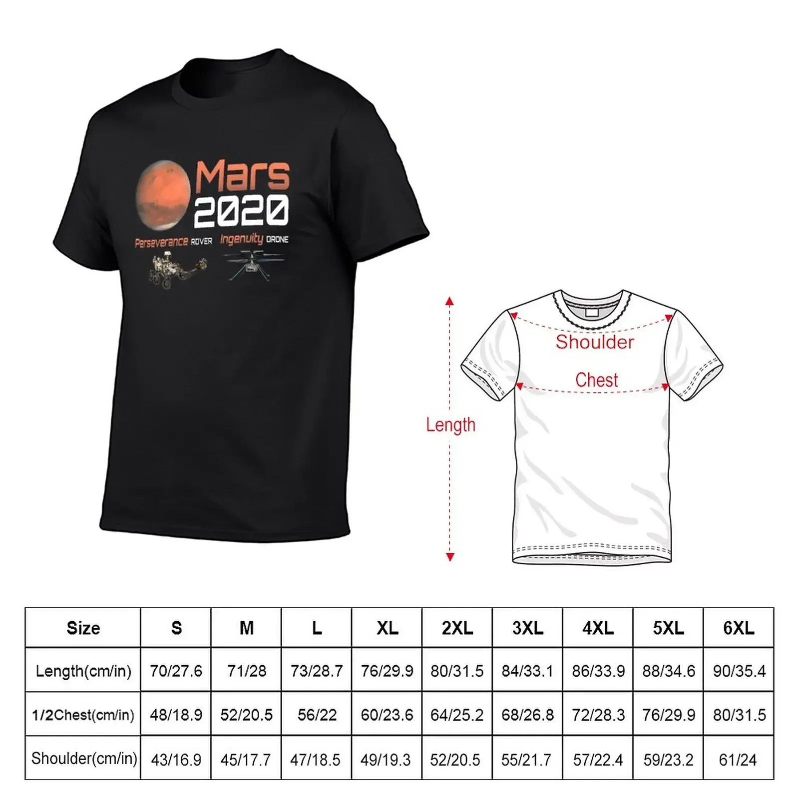 Mars 2020 Perseverance and Ingenuity T-Shirt shirts graphic tees summer top new edition men graphic t shirts