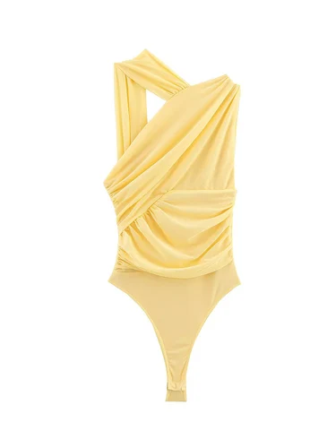 Imagen 2 del producto TFMLN nuevo 2025 mujeres Sexy monos de malla irregulares señoras sin mangas playa plisado monos verano señora moda monos delgados