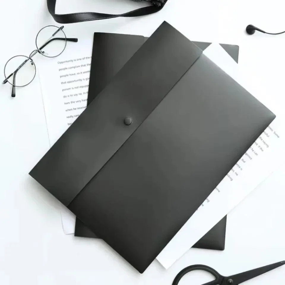 A4 A5 Dossiermap Zakken Jasje Plastic Envelop Platte Document Organizer Met Drukknoopsluiting