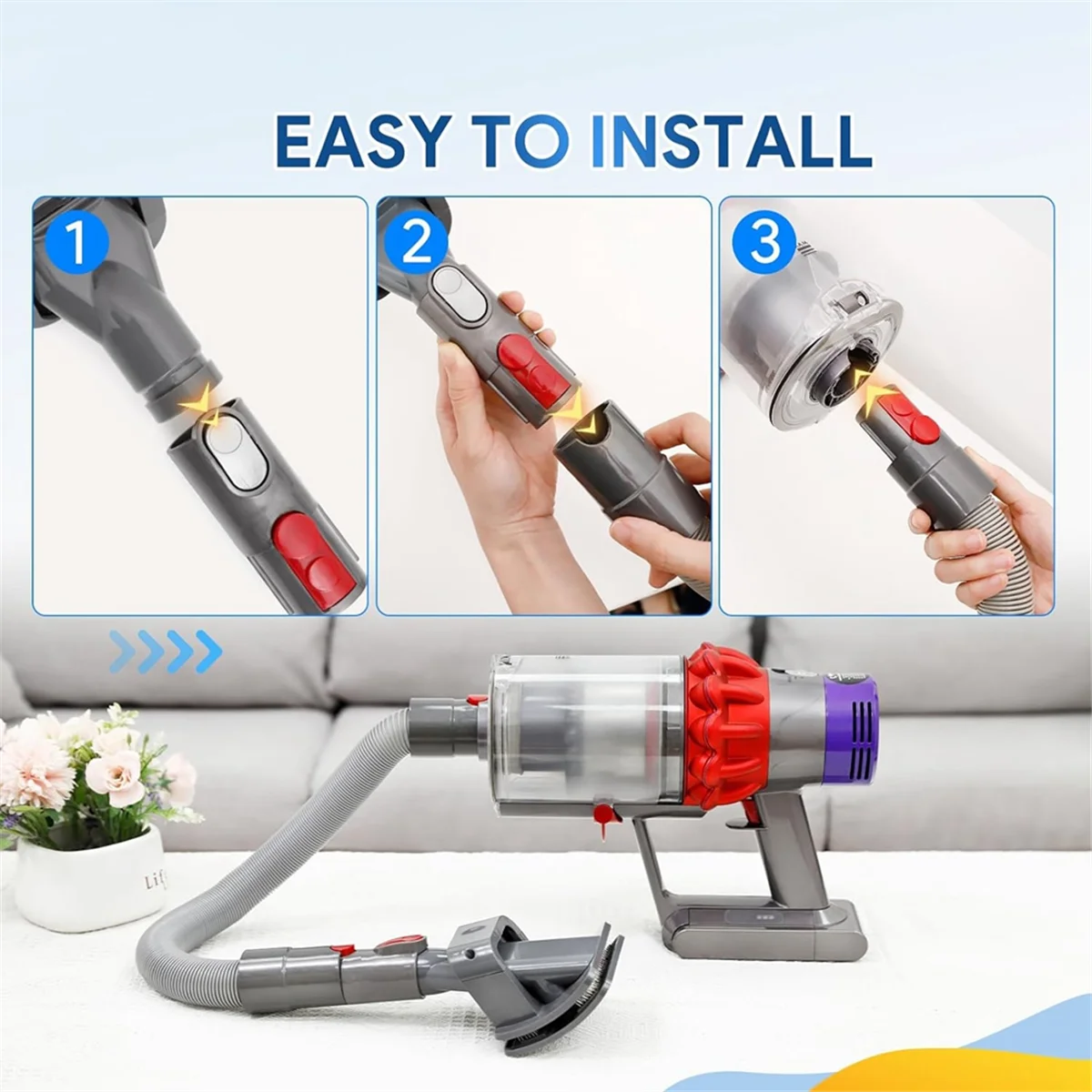 Bism1 escova de cabelo para cães, para dyson v11 v10 v8 v7 v6, mangueira de extensão e adaptador, kit de limpeza de animais de estimação 921001 -01