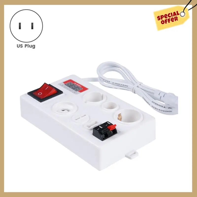 Kinerja Stabil-E27 B22 E14 Lampu Bohlam Tester Lampu LED Tegangan Daya Kotak Uji Cepat Pengujian Cepat dengan Tampilan Daya Steker AS