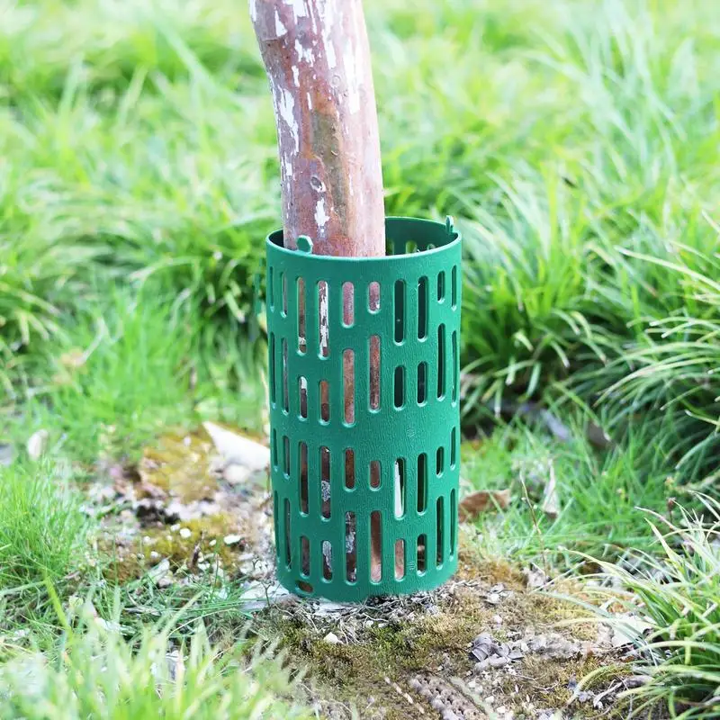 

6 Pieces Tree Trunk Protector Vent Hole Stackable Plant Protector Cage Trunk Bark Saplings Guard Cover Plant Protection Fence