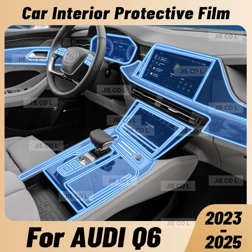Anti-scratch Car Interior Center Console Media Dashboard Navigation TPU Protector Film For AUDI Q6 2023 2024 2025 Sticker
