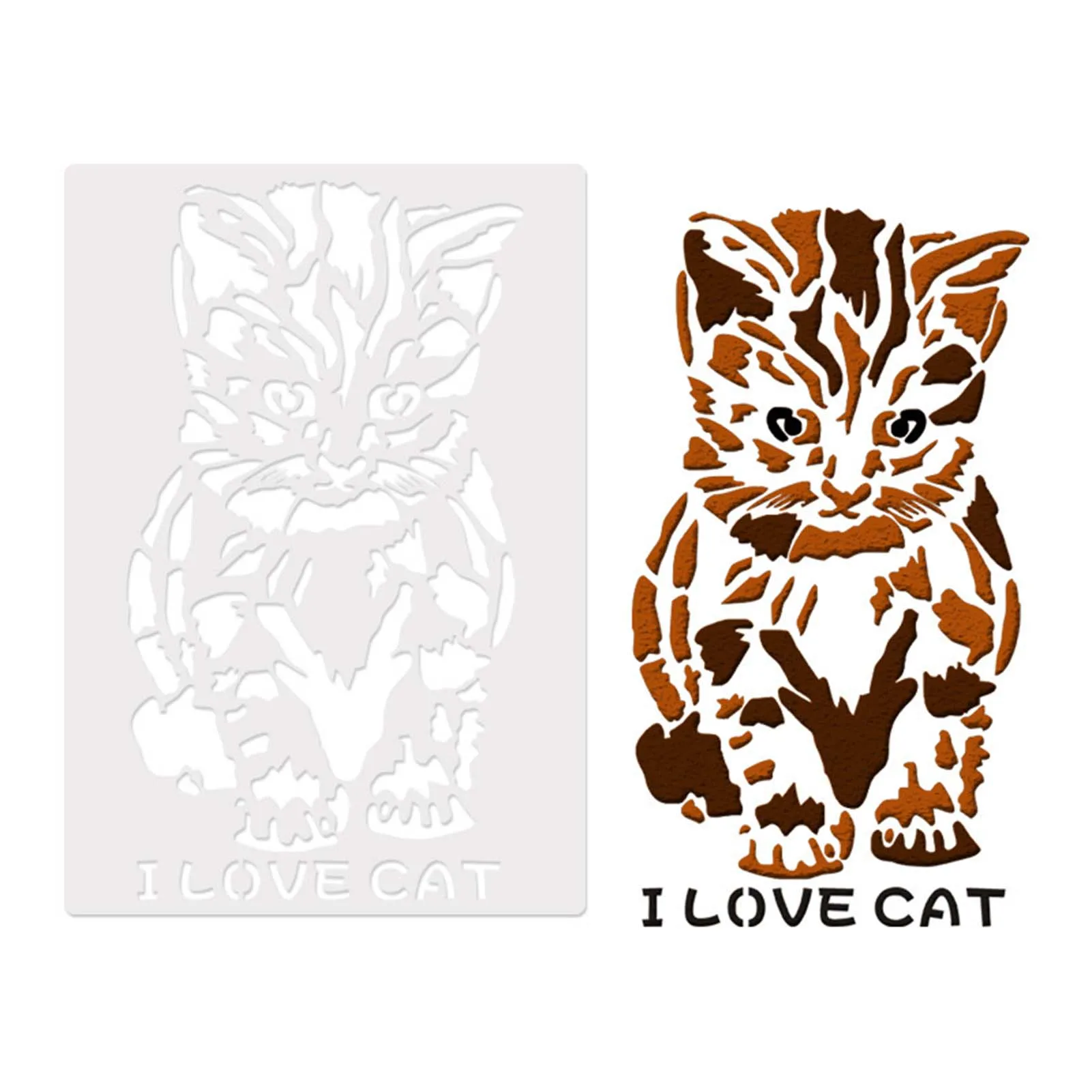 2pcs Kids Craft Animal Stencils Reusable Art Paint Stencil for DIY Art Craft Scrapbook Card