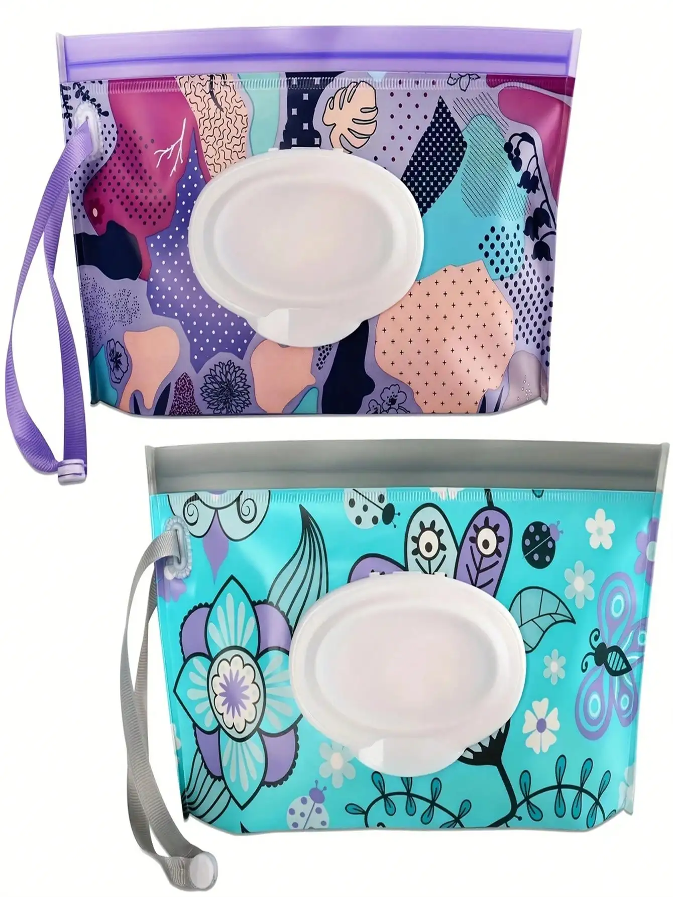 

2pcs/Set Wipes Container, Diaper Wipes Bag for Moms on the Go, Reusable Portable Wipes Bag, Wipes Dispenser Container, Travel Wi