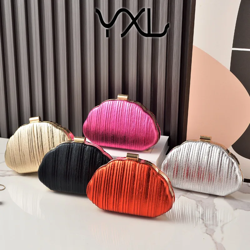 

Роскошный вечерний клатч с жемчужной ракушкой, свадебный клатч, модный светский вечерний клатч для подружки невесты, сумка через плечо с цепочкой