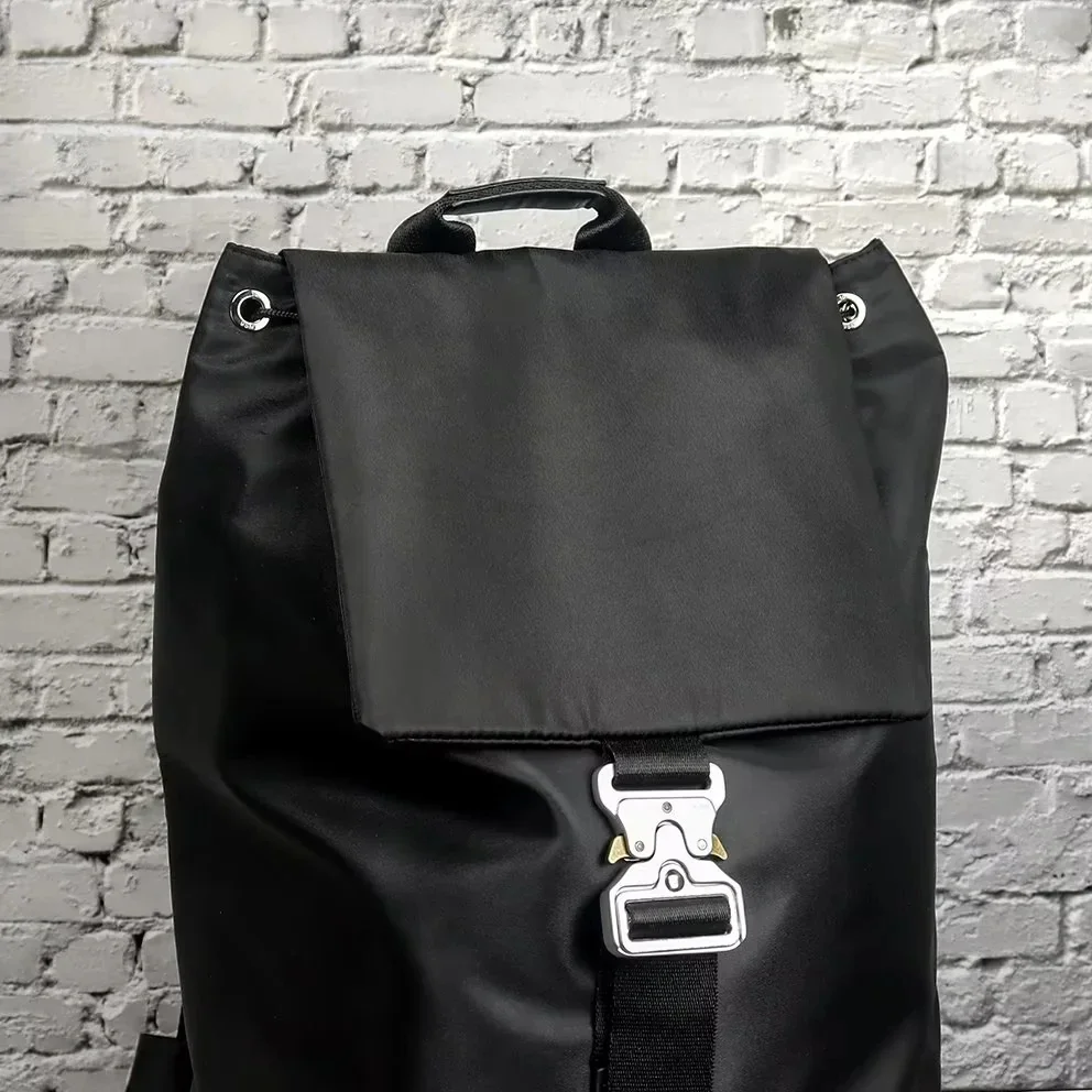 Black 1017 ALYX 9SM Backpacks Large Capacity Drawstring Nylon